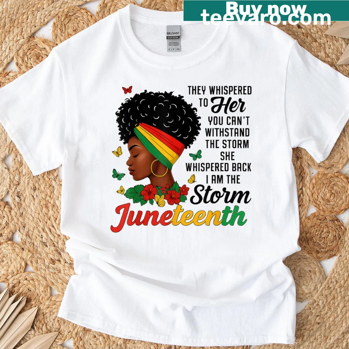 Juneteenth t-shirt emphasizing Black history and women — on a men's t-shirt