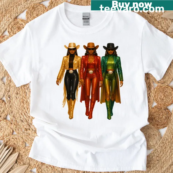 Juneteenth tribute t-shirt with illustration of a Black cowgirl