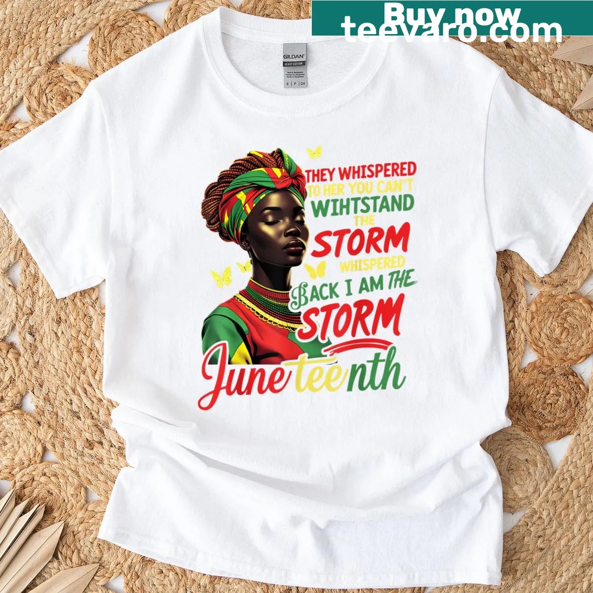 Juneteenth t-shirt celebrating strong Black women and freedom — on a men's t-shirt