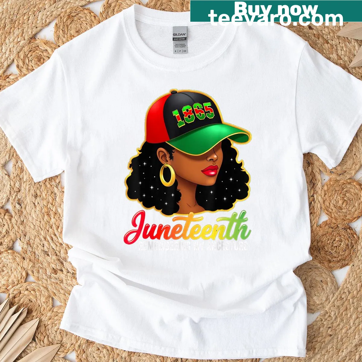 Juneteenth t-shirt honoring ancestors and celebrating Black women — on a men's t-shirt