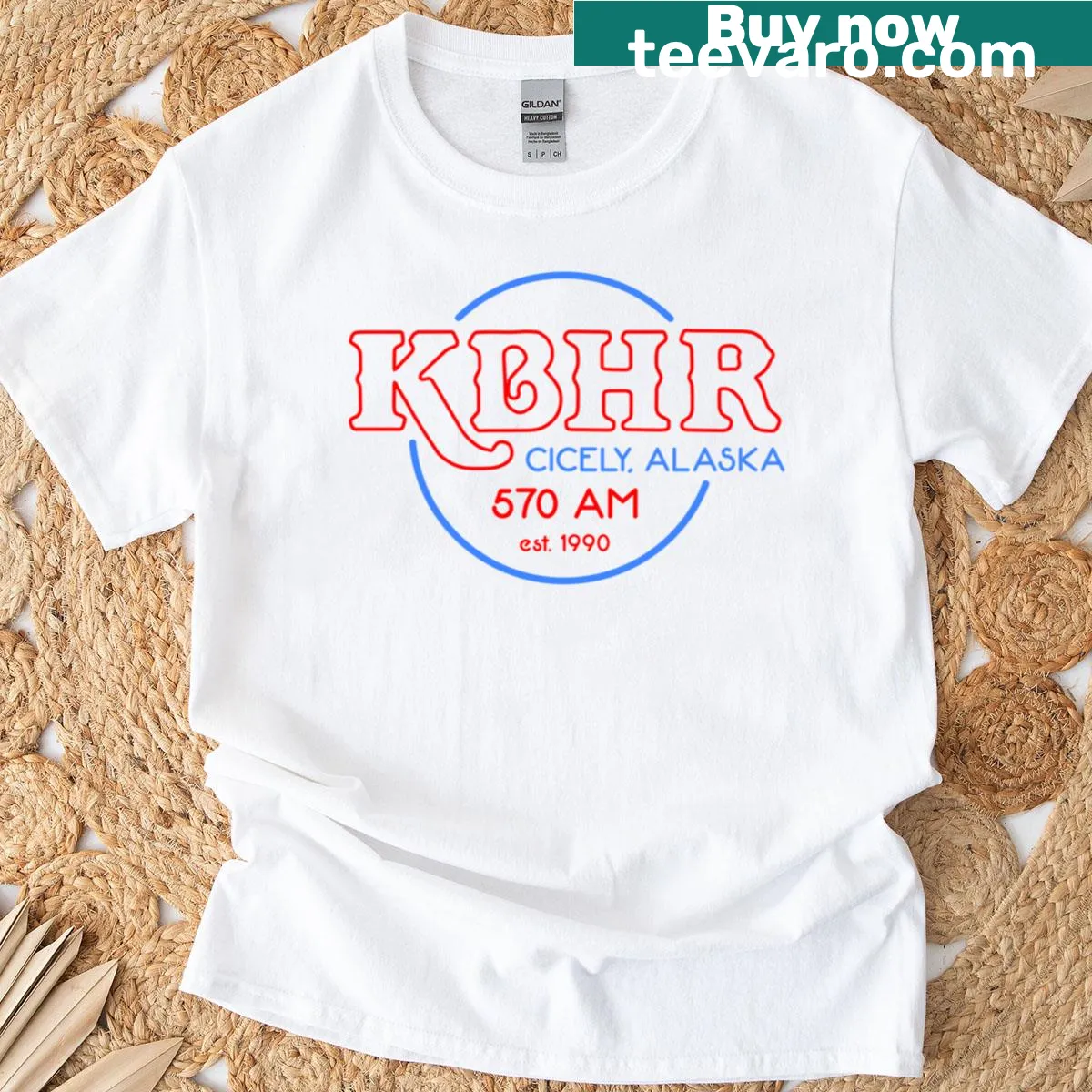Vintage-style T-shirt depicting northern landscapes and elements — on a men's t-shirt