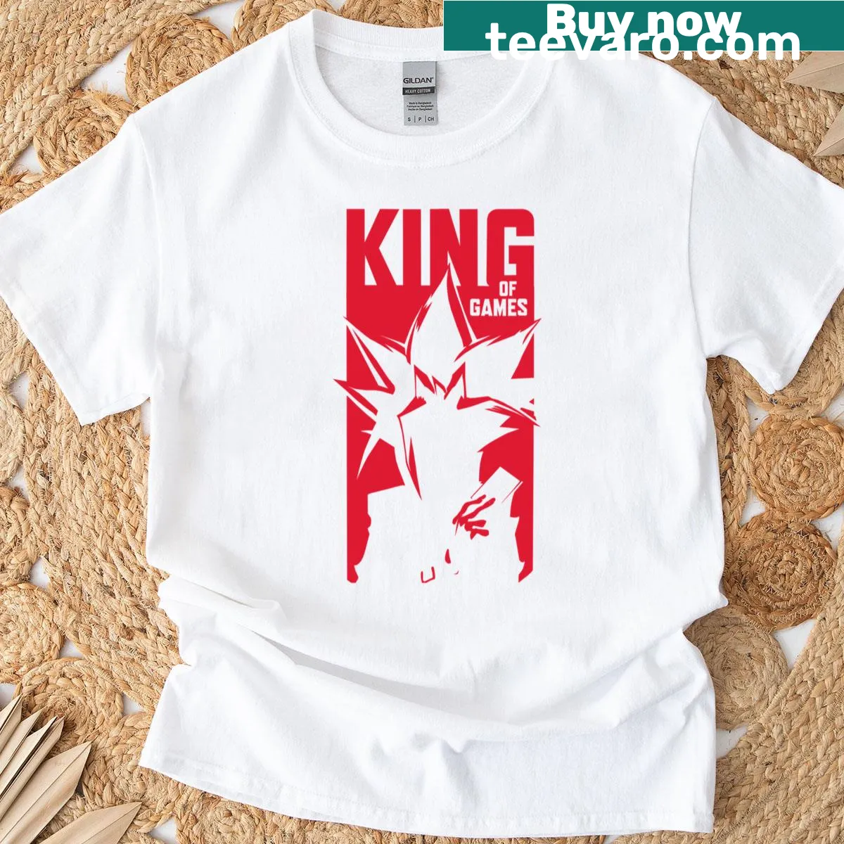 Bold gamer t-shirt with the phrase 'King Of Games' — on a men's t-shirt
