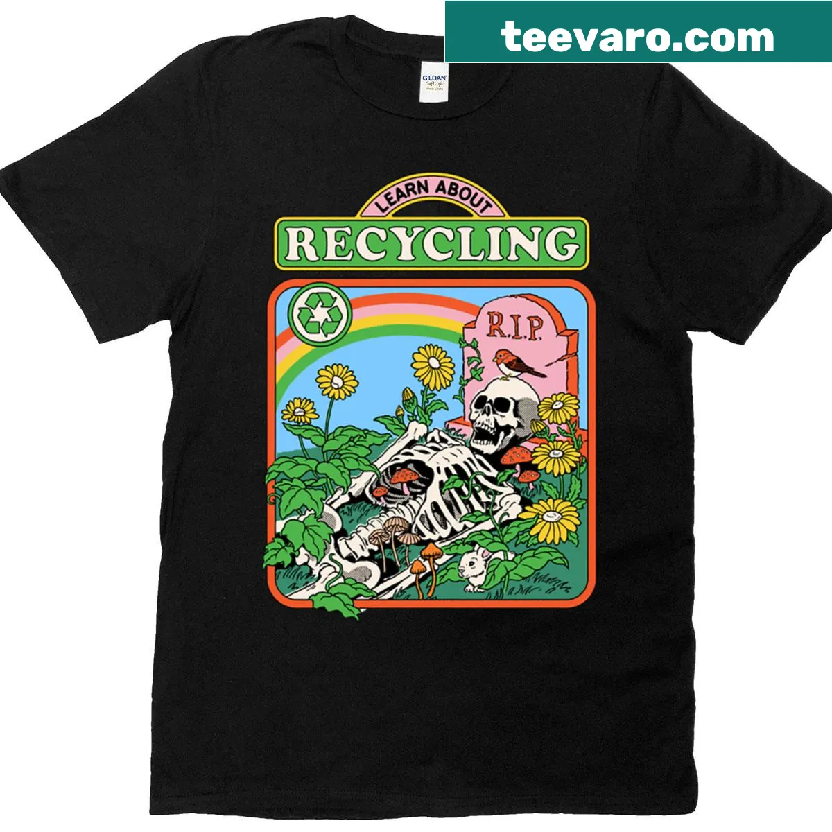 T-shirt with a motivational recycling message for eco-conscious individuals — on a men's t-shirt
