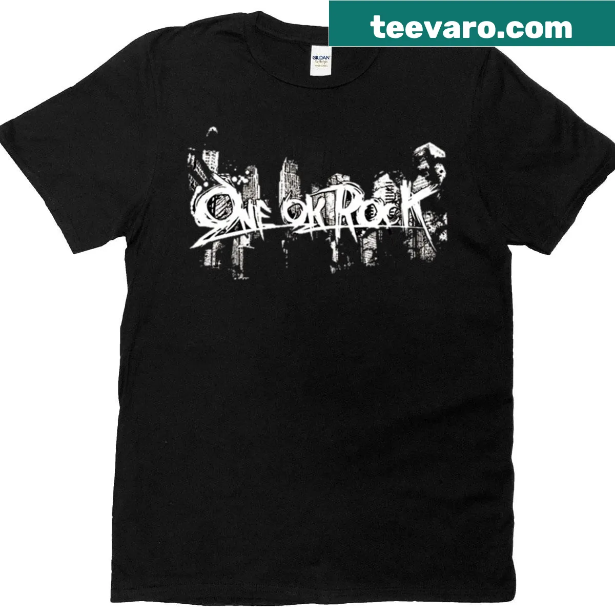 Vintage One Ok Rock logo t-shirt with distressed effects — on a men's t-shirt