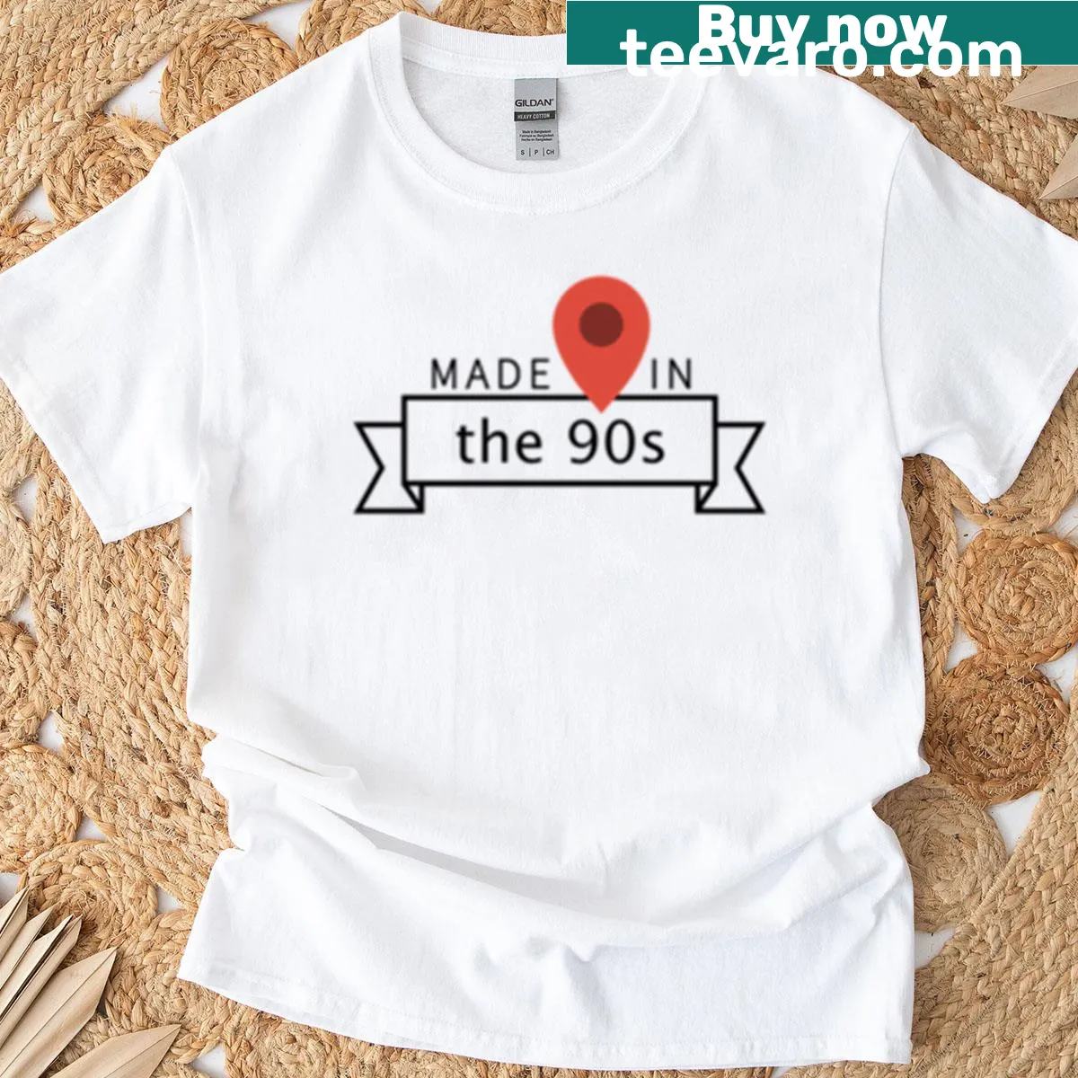 Nostalgic t-shirt with 'Made In The 90s' graphic — on a men's t-shirt