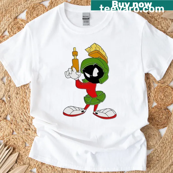 Playful cartoon graphic T-shirt featuring a Martian