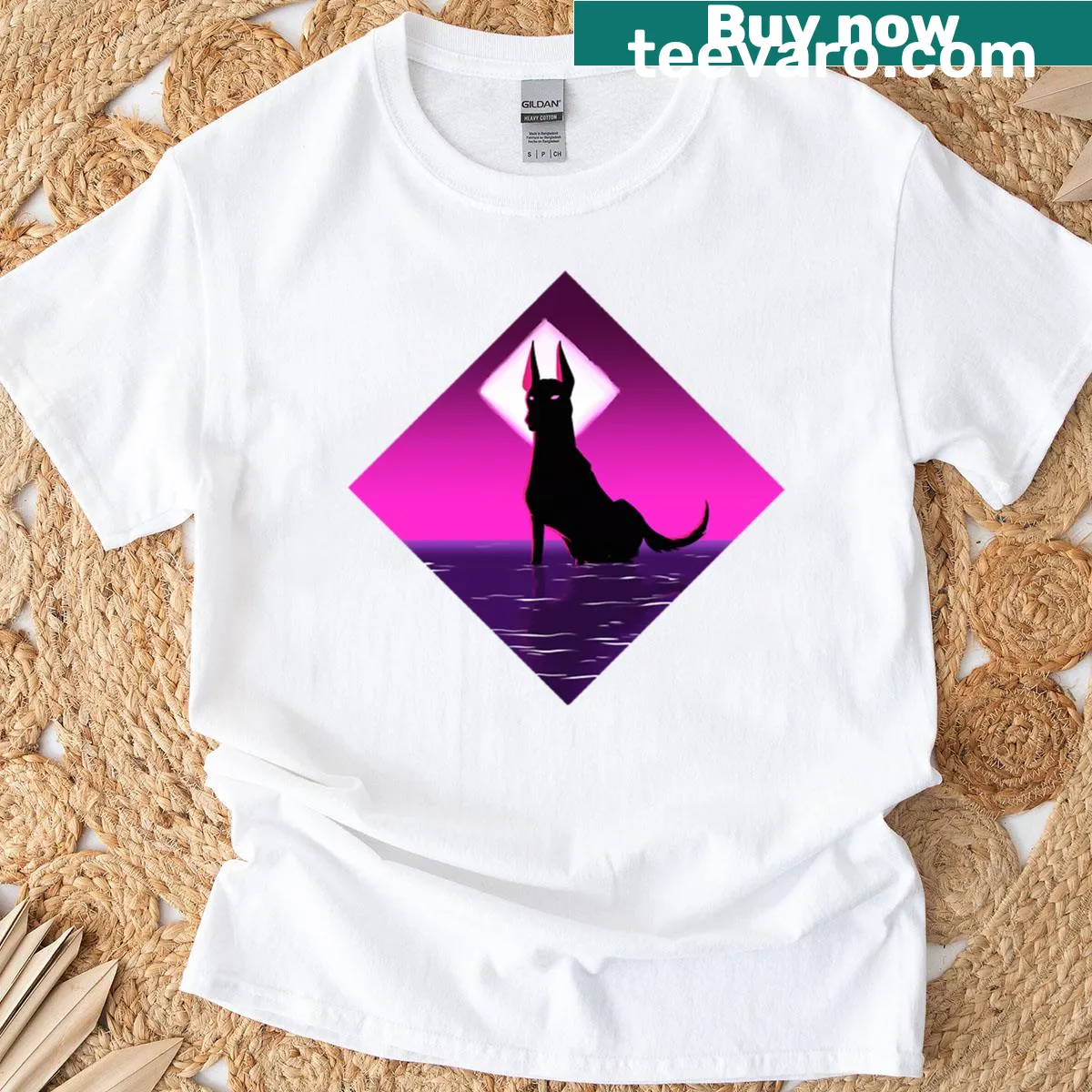 Halloween-themed t-shirt with playful typography — on a men's t-shirt