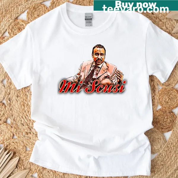 Humorous Mi Scusi t-shirt with playful text design