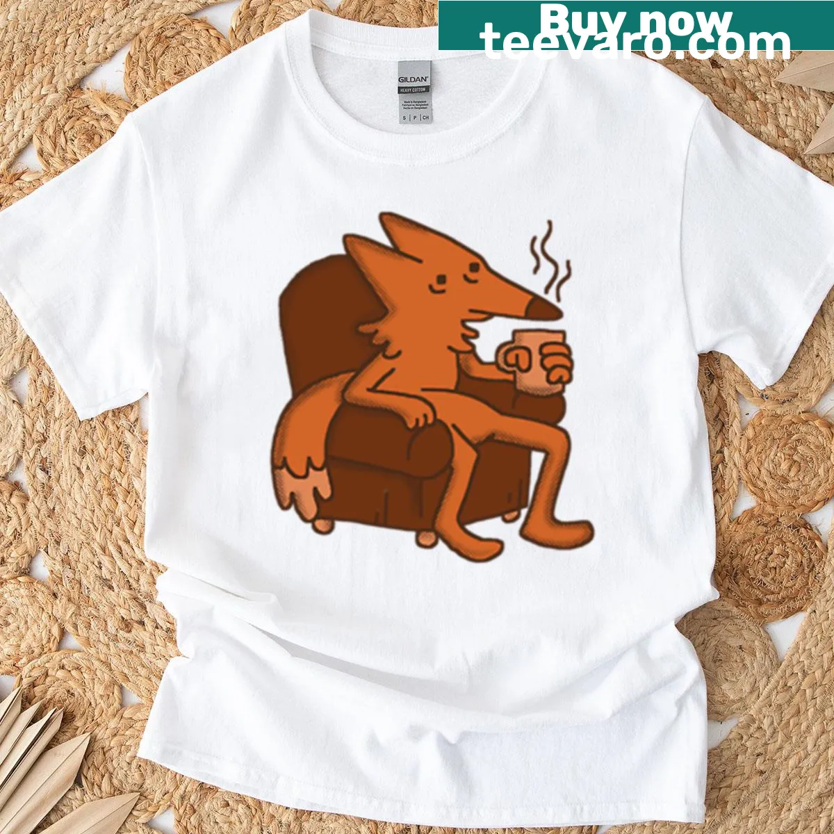 T-shirt featuring Mr. Fox from Adventure Time — on a men's t-shirt