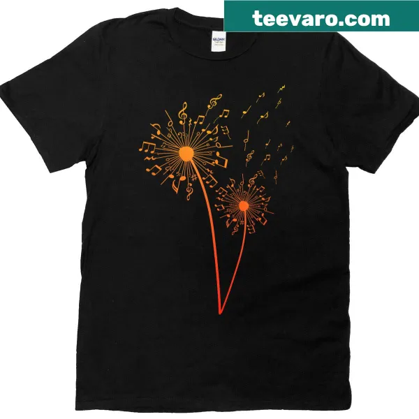 T-shirt featuring an artistic music note design