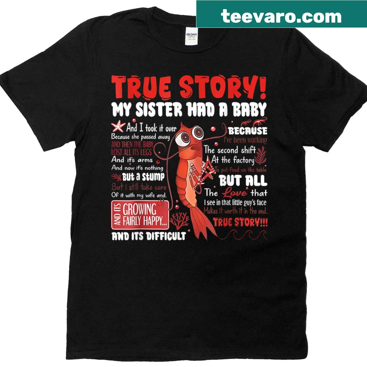 Heartwarming T-shirt celebrating a new baby in the family. — on a men's t-shirt