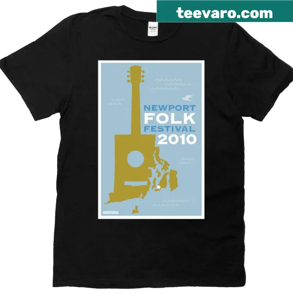 Newport Folk Festival 2010 T-shirt with typographic design