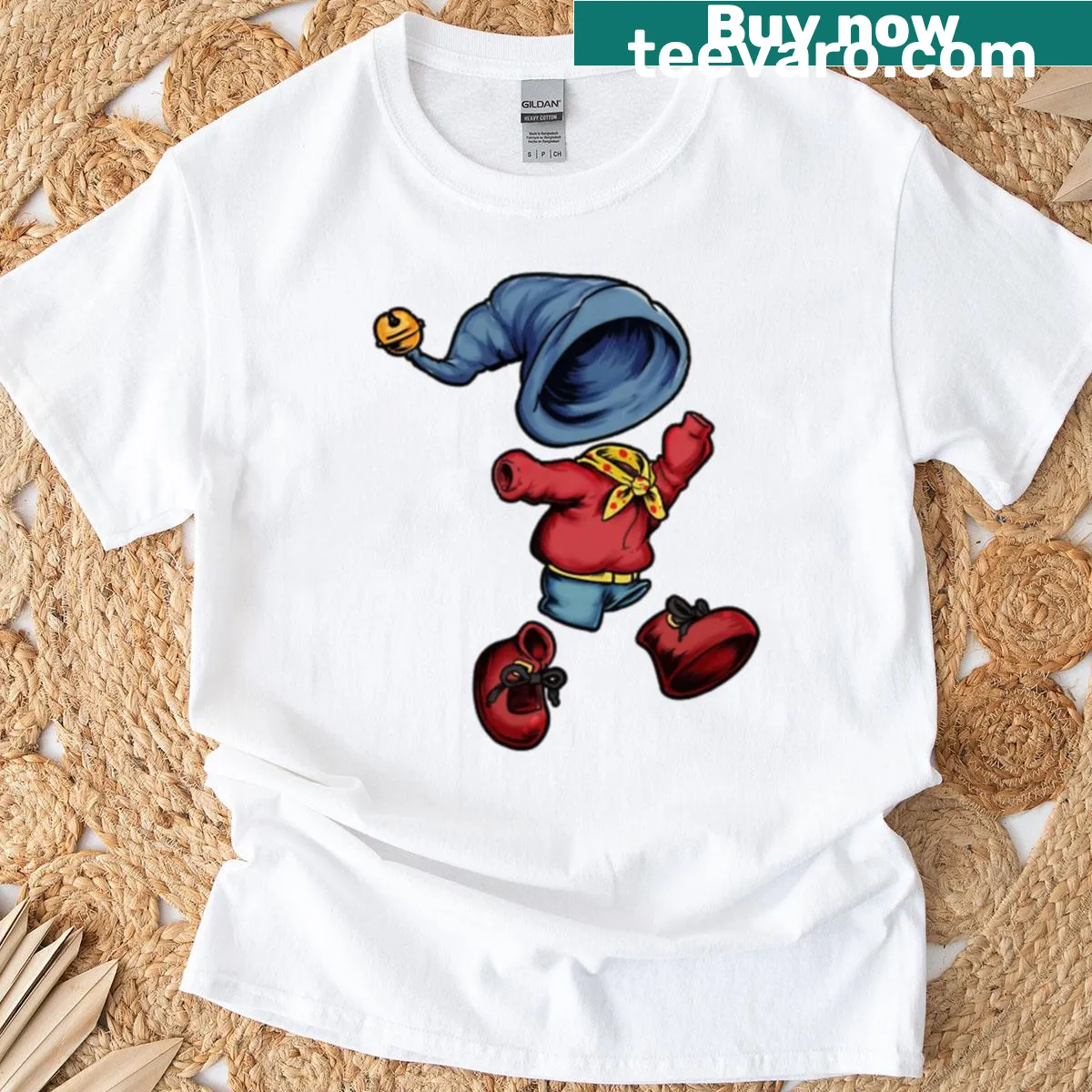 Playful Noddy character illustration on a t-shirt — on a men's t-shirt
