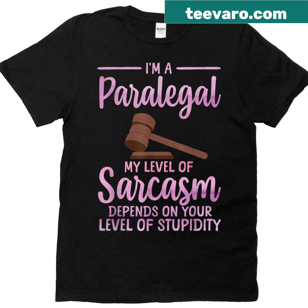 Typography design reading 'Paralegal' on a T-shirt — on a men's t-shirt