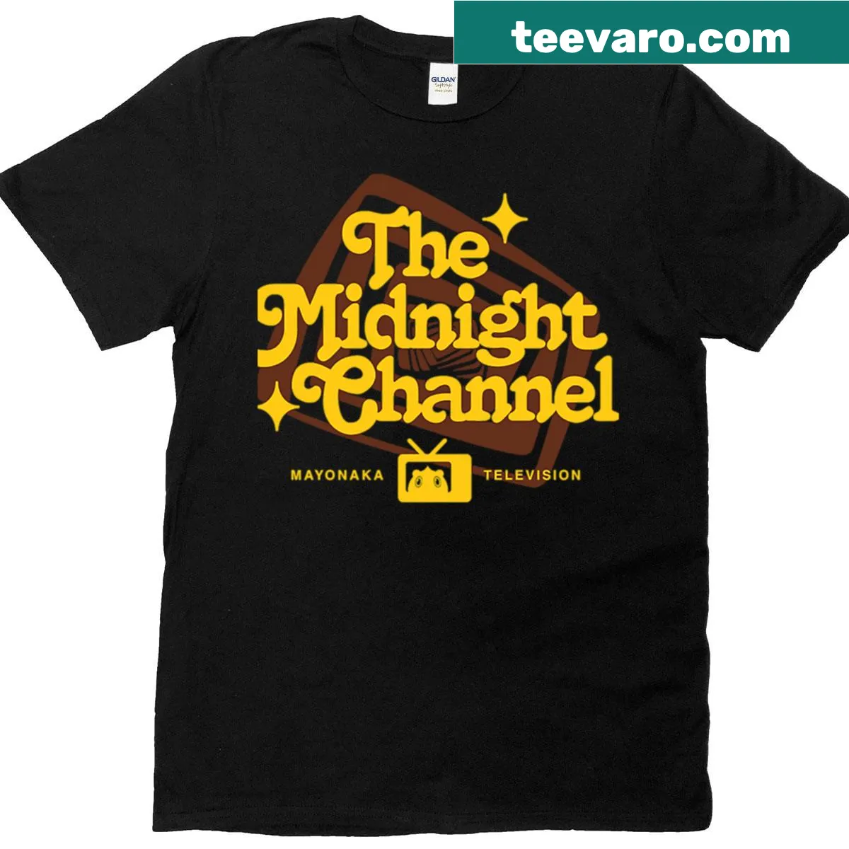 Midnight Channel design from Persona 4 for gaming fans — on a men's t-shirt