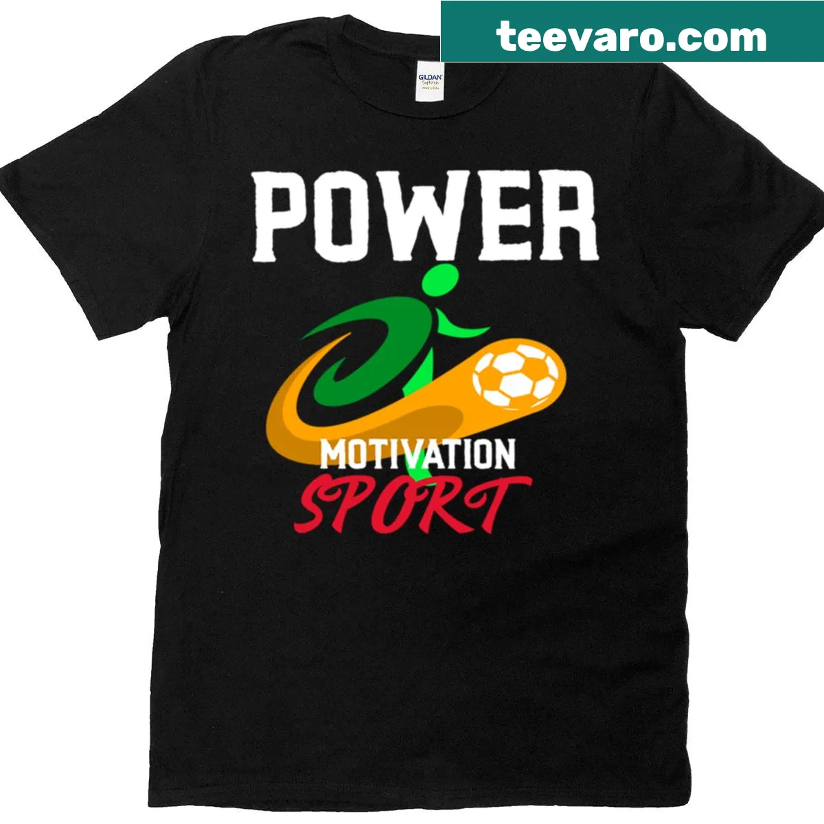 Motivational sport t-shirt with empowering fitness message — on a men's t-shirt