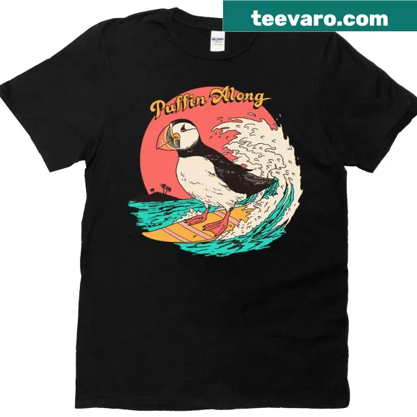 Cute graphic of a puffin on a t-shirt