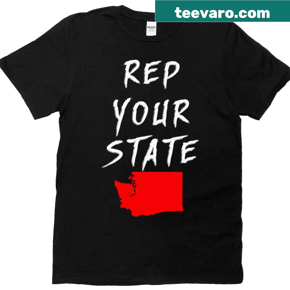 Washington state pride graphic t-shirt — on a men's t-shirt
