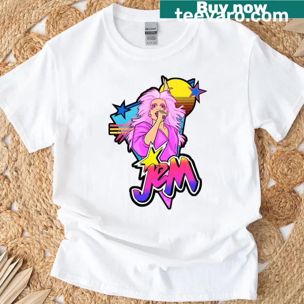Retro t-shirt featuring the character Jem from the 80s