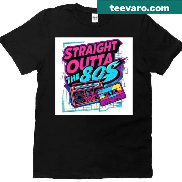 Retro graphic T-shirt celebrating the 1980s