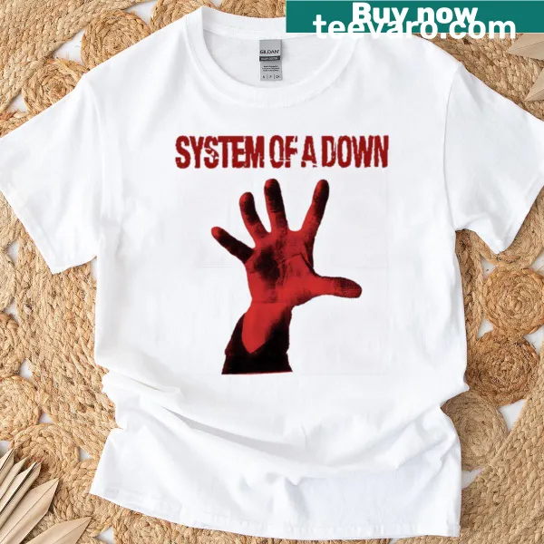 Vintage-style System Of A Down T-shirt with distressed graphic