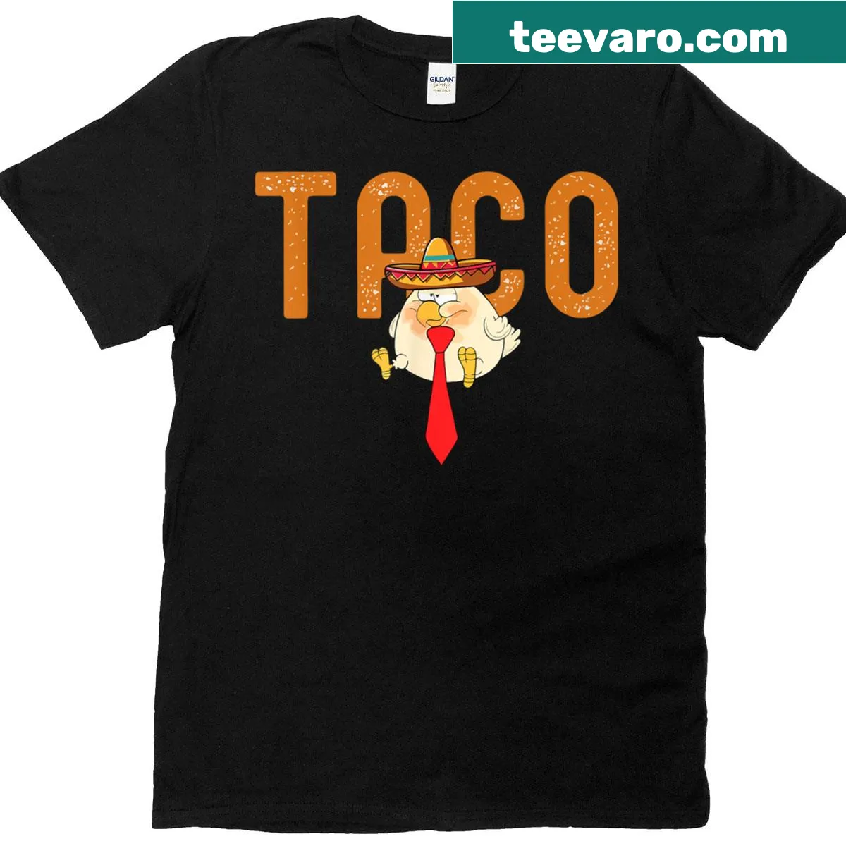 Trendy and funny taco-themed T-shirt with playful text — on a men's t-shirt