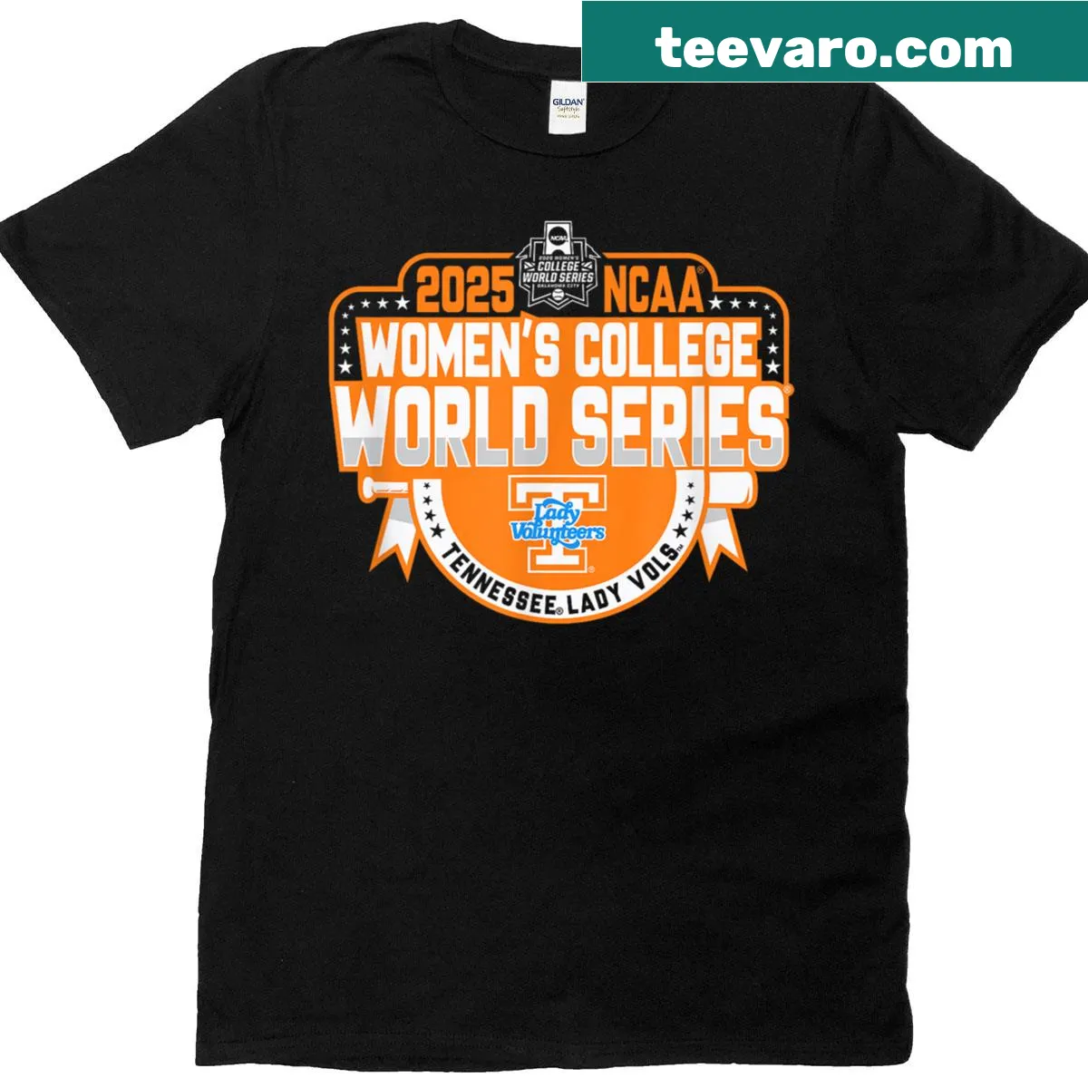 Women's T-shirt supporting Tennessee Volunteers for College World Series 2025 — on a men's t-shirt