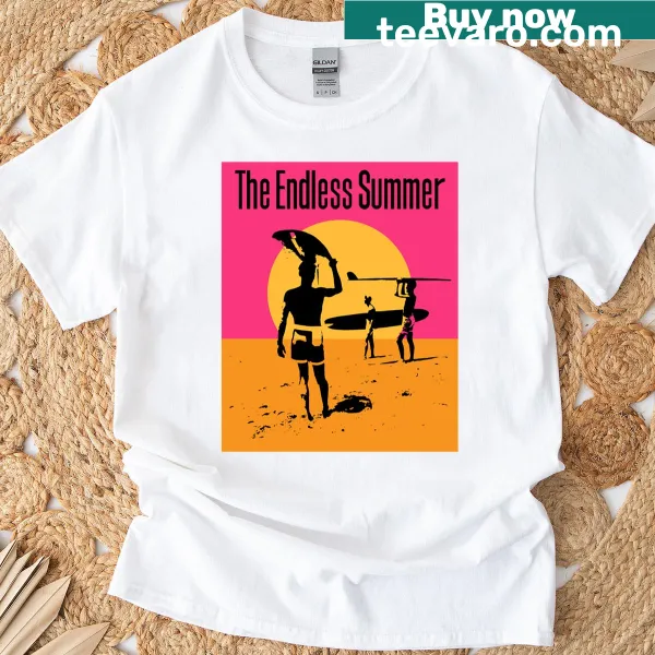 Illustration of a sunny beach scene on a T-shirt
