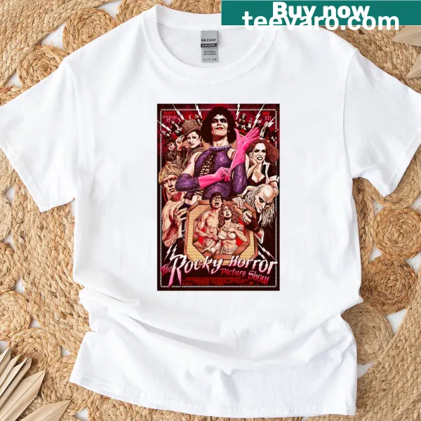 Illustration celebrating The Rocky Horror Picture Show on a T-shirt