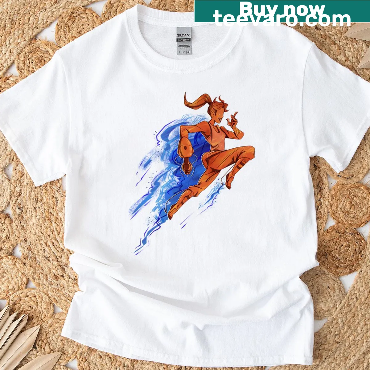 Cartoon-style shirt featuring portals and imaginative design — on a men's t-shirt