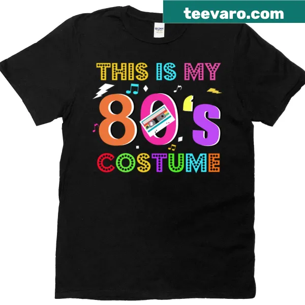 Retro 80s costume T-shirt with nostalgic graphics and playful text