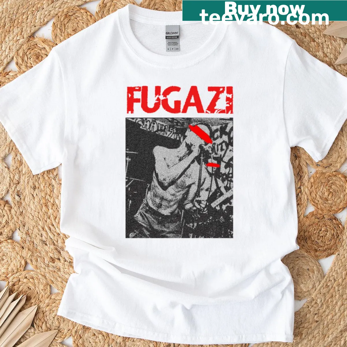 Vintage punk-inspired design on an active t-shirt — on a men's t-shirt