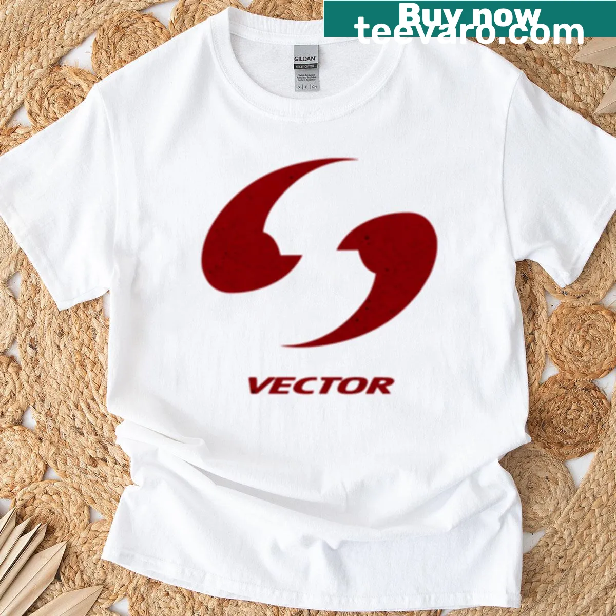 Typographical design of Vector Industries on a classic tee — on a men's t-shirt