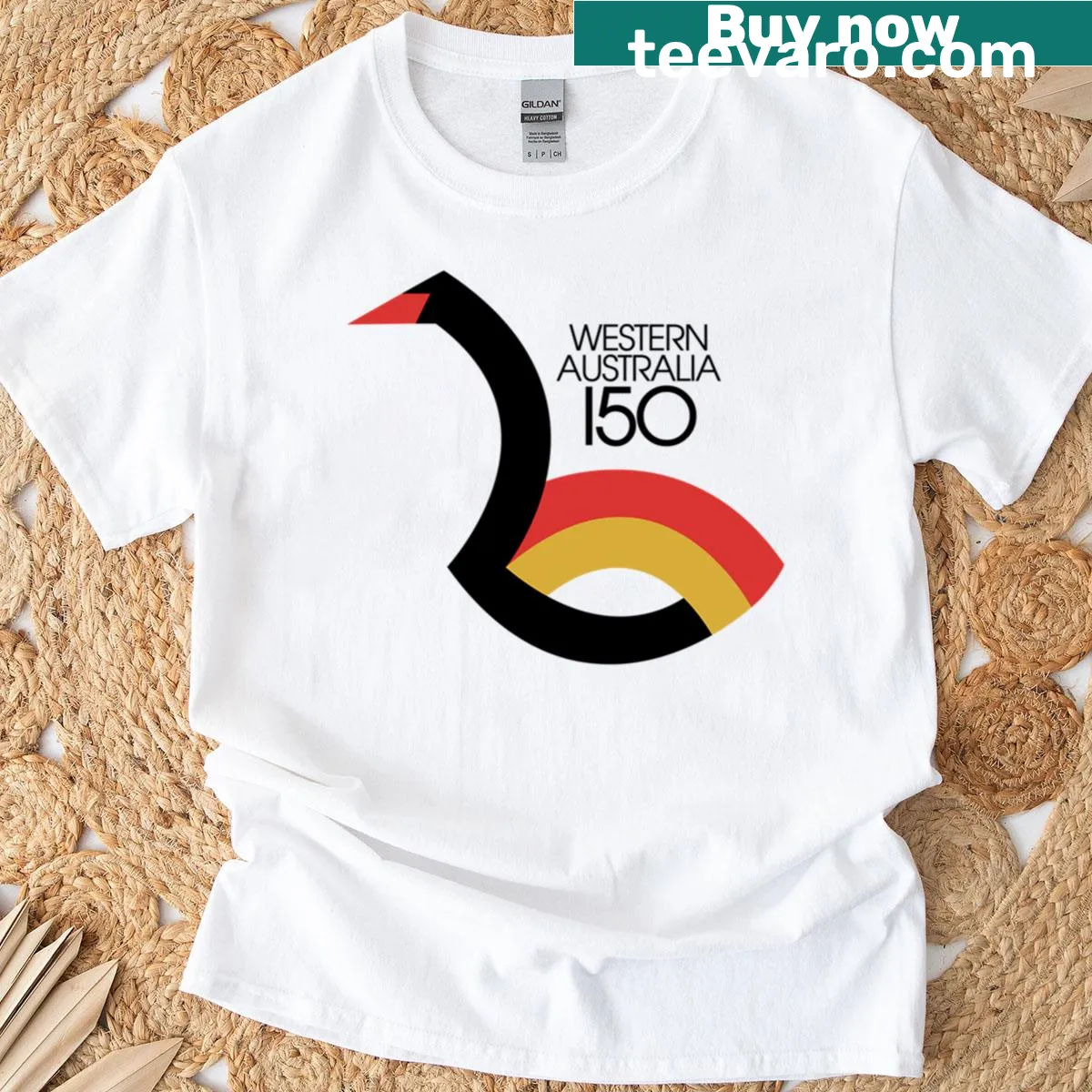 Illustrative Western Australia t-shirt celebrating local culture — on a men's t-shirt