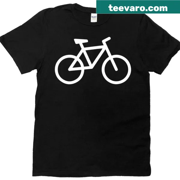 Minimalist bicycle line-art design on a T-shirt