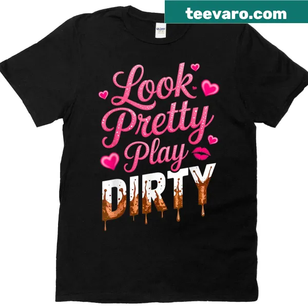 Illustrative t-shirt for women showcasing muddy fun and fitness