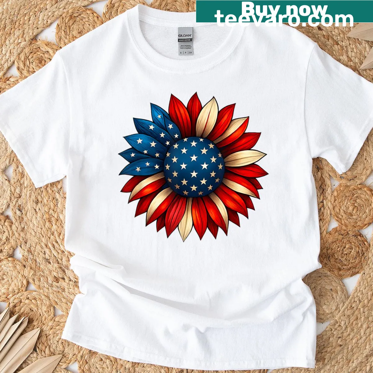 Merica USA T-shirt with bold patriotic typography. — on a men's t-shirt