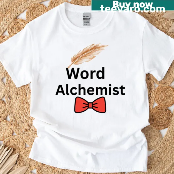 Word Alchemist T-shirt featuring creative word-themed graphic.