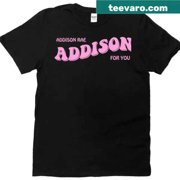 Playful typography t-shirt featuring 'AR' for Addison Rae.