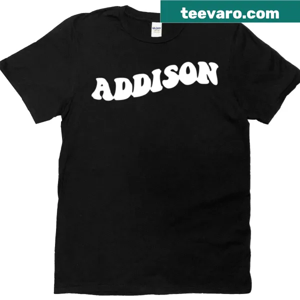 Minimalist design featuring the Addison Rae HD logo on a t-shirt