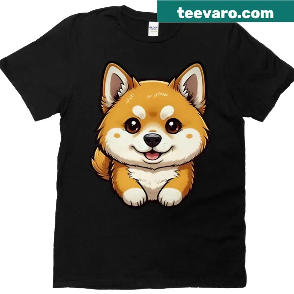 Adorable Shiba Inu T-shirt with a cute illustration of a Shiba Inu.