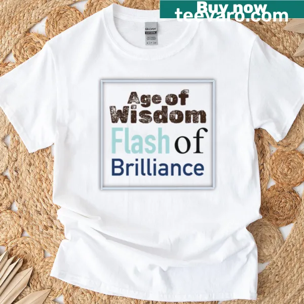 Witty typography design on a T-shirt about wisdom and brilliance