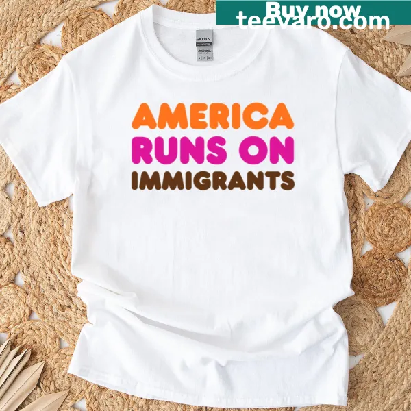 Protest t-shirt with text advocating for immigrant rights