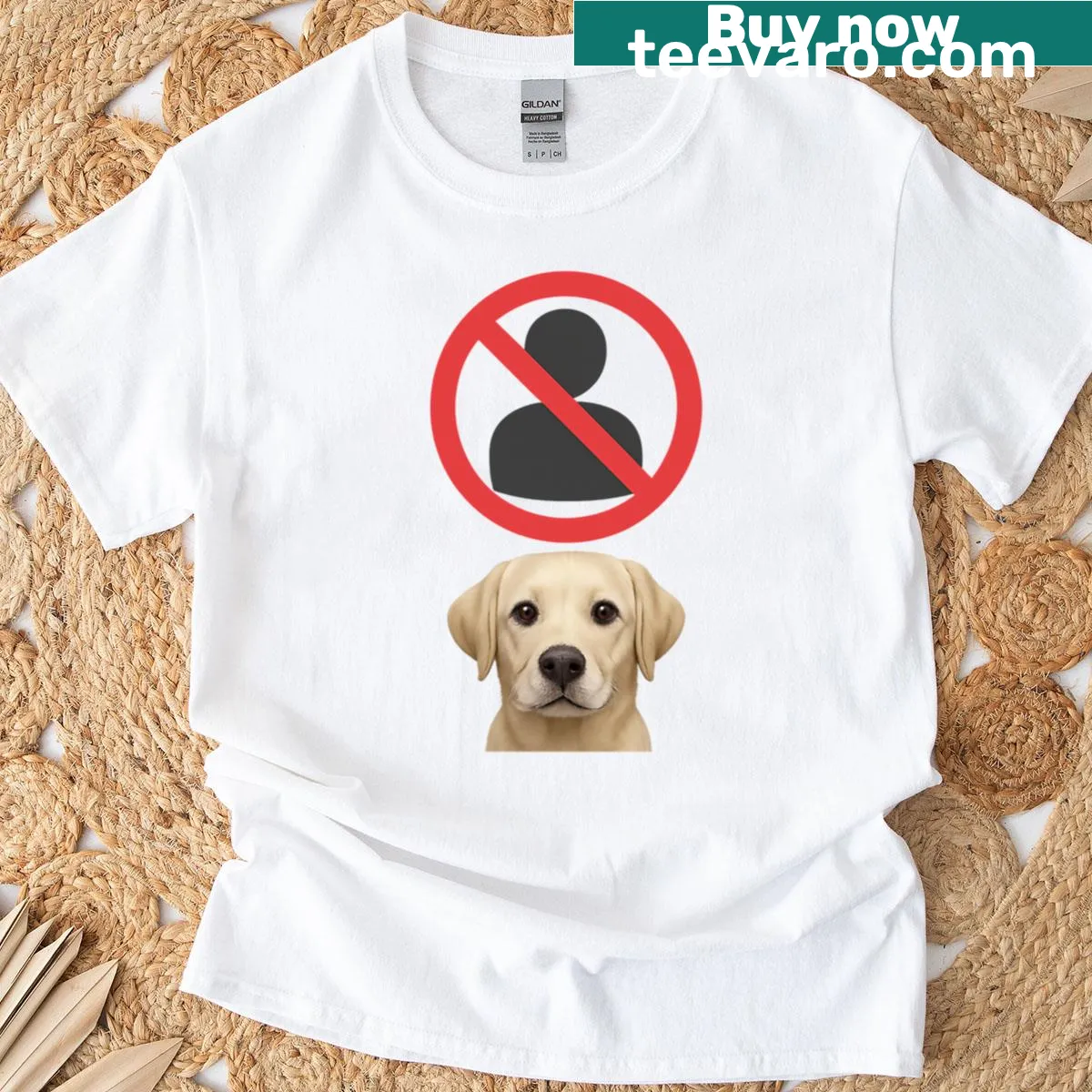 T-shirt with the phrase 'Anti-human Pro-dog' in bold, humorous font. — on a men's t-shirt