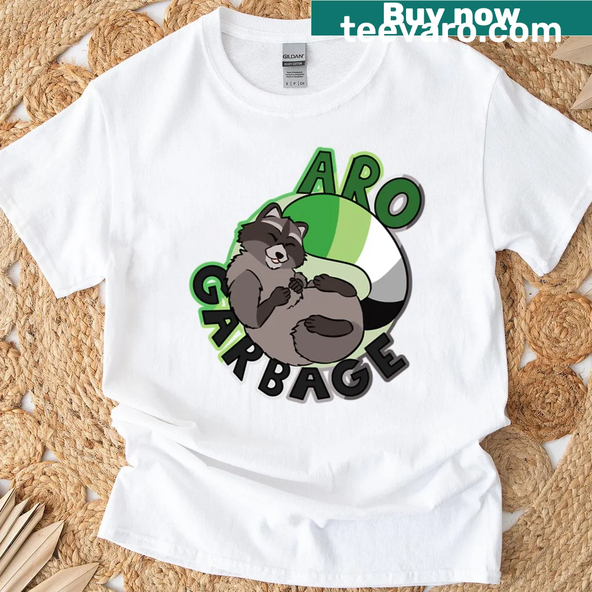 Playful typography embracing aromanticism on an oversized T-shirt — on a men's t-shirt