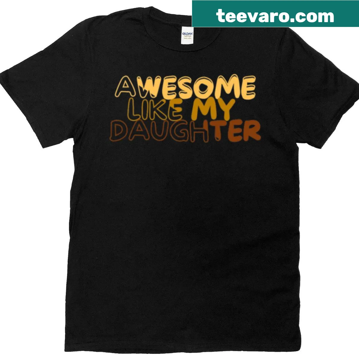 Oversized T-shirt with Awesome Like My Daughter text — on a men's t-shirt