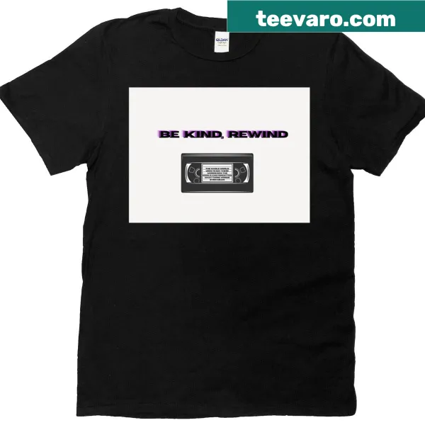 T-shirt with 'Be Kind Rewind' retro graphic