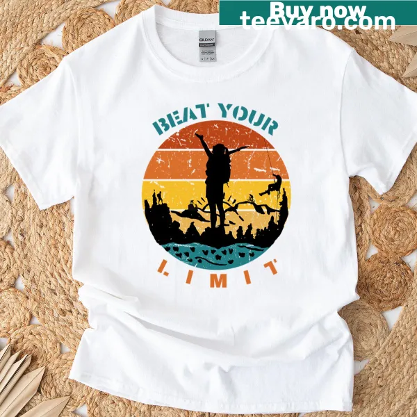 Motivational typography design saying Beat Your Limit on a t-shirt