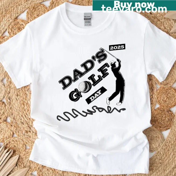 Best Golf Dad t-shirt with bold typography in black and white