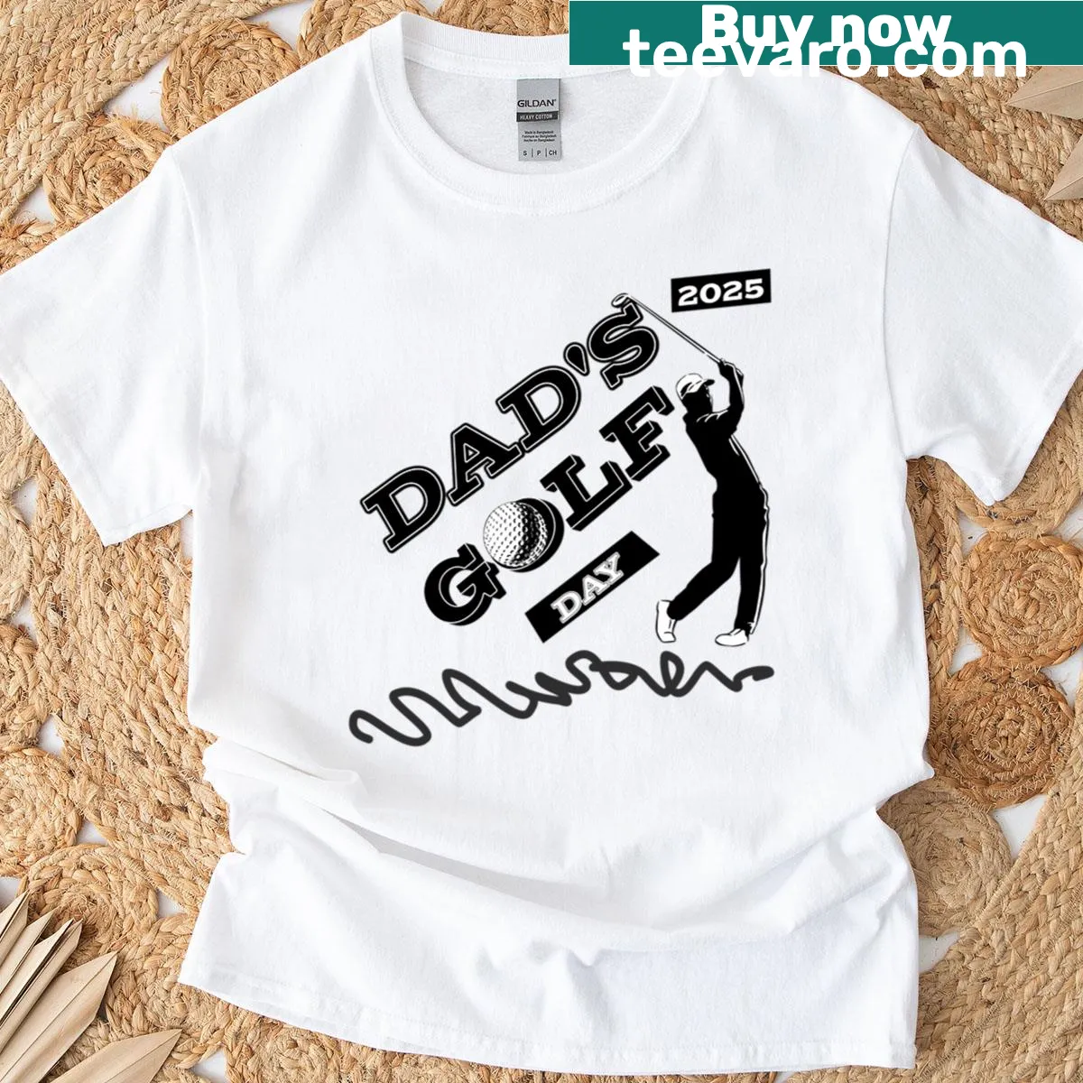 Best Golf Dad t-shirt with bold typography in black and white — on a men's t-shirt